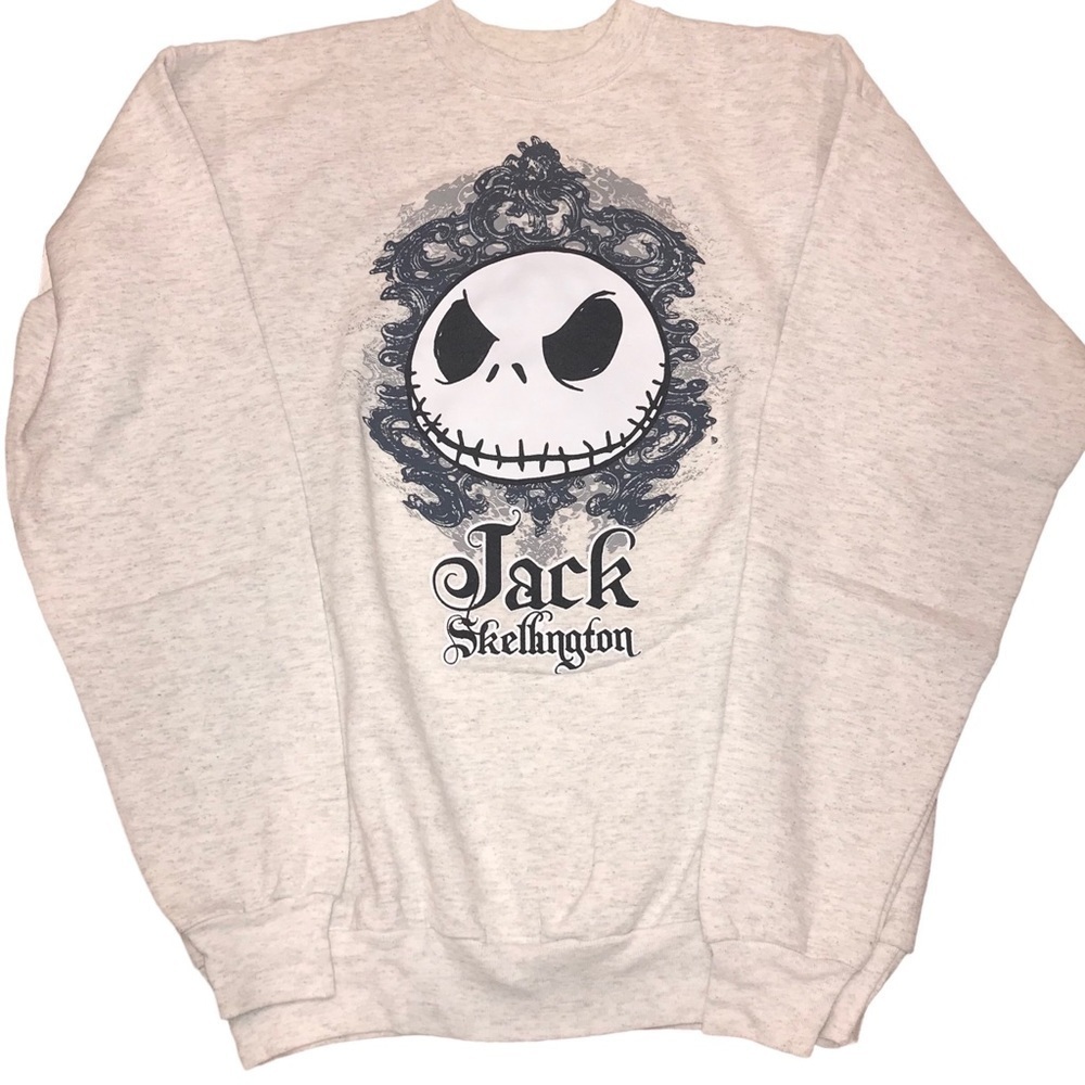 Jack Skellington Disneyland Hanes Long Sleeve Crew Neck Pullover Sweat Shirt